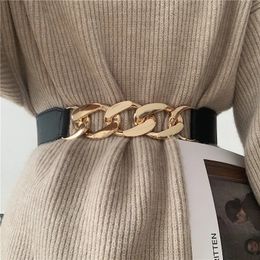 Mode chaîne ceinture élastique en métal taille ceintures pour femmes dames manteau robe ceinture ceinture 240104
