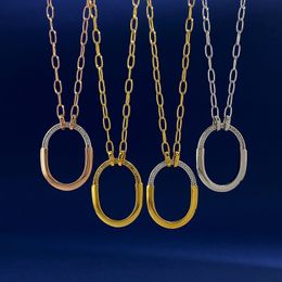 modeketen ctystal liefde ketting voor dames sieraden grote goud zilver kleur LOCK lange ketting voor dames heren