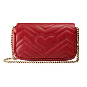 Cadena de moda Bolsos de hombro Bolso de diseñador de lujo Bolsos Marcas famosas Marmont Mini Cross Body Monederos Volver Amor Corazón Interior Llavero Diseño