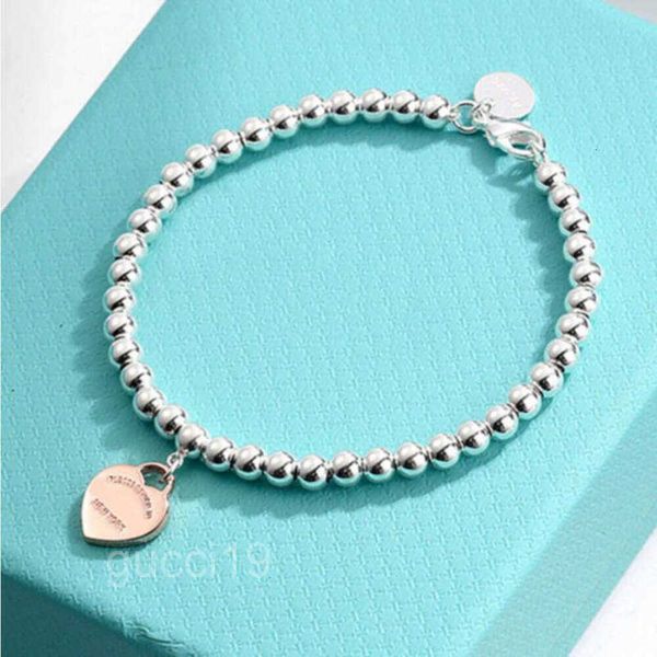 Chaînes de mode Bracelets pour femmes Tiff Bangle Amour Pendentif en forme de coeur Chaîne de main Femme Tiffanjewelry S925 Silver Girl Friend Handchains Dames B D8NH