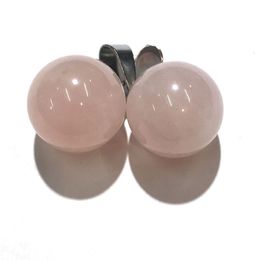 Colgantes de piedra redonda de Chakra de moda, abalorios de piedras preciosas de cuarzo rosa de cristal curativo mixto para joyería de collar
