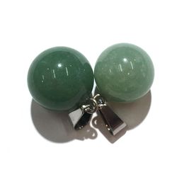 Colgantes de piedra redonda de Chakra de moda, abalorios de piedras preciosas de Aventurina verde de cristal curativo mixto para joyería de collar