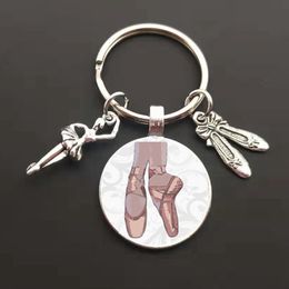 Mode Charme Ballet Porte-clés En Verre Pendentif Creative Danse Amant Porte-clés Bijoux Accessoires Cadeau En Vrac