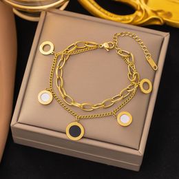 Bracelets de charme de mode figurines bracelets en acier conque la tendance aristocratique double