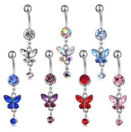 Mode Charme Papillon Nombril Nombril Anneaux Corps Piercing Bijoux Dangle Accessoires