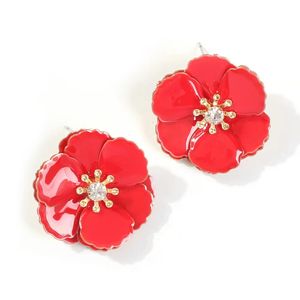 Pendientes de aro con encanto de moda para mujer diseñador de lujo bling diamante flor aretes resina rhinestone estilo de vacaciones joyería gf amor regalo