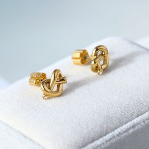 Boucle d'oreille à la mode avec noeud de 0,9 cm coeur creux et diamant pour femmes bijoux de mariage cadeau Livraison gratuite PS6754
