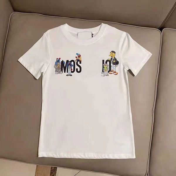 Encanto de moda Primavera/Verano Nuevas camisetas para hombre y mujer Cuello redondo Estampado Serie Barrio Sésamo Algodón puro Impreso Camiseta informal holgada de manga corta