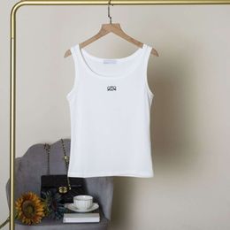 Mode charme zomer vrouwen vest designer tanktops geborduurd kint mouwloos t-shirt hoge luxe sexy shirt Tops 520