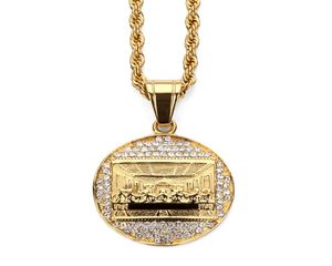 Fashion Charms Mannen Rvs Gouden Kettingen Het Laatste Avondmaal Hangende Ketting Punk Rock Micro Heren Kostuum Sieraden Ketting Voor 3883245