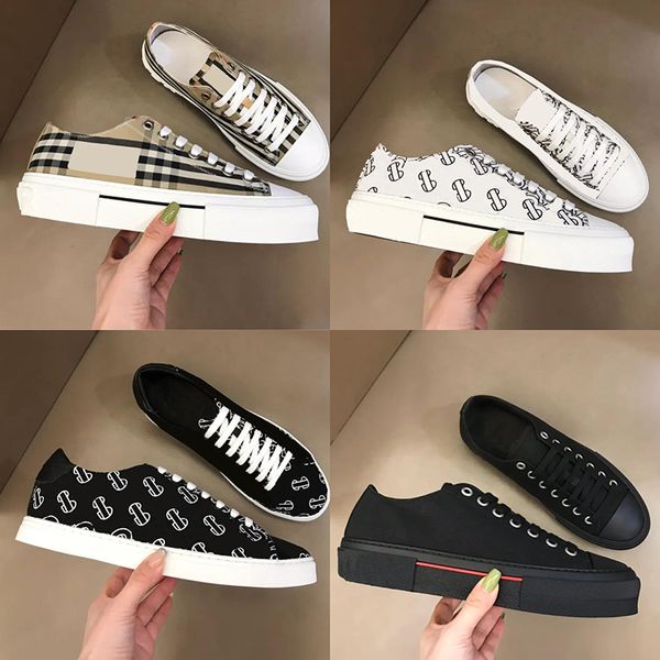 Fashion Check Casual Chaussures Toile Trainer Femmes Hommes Chaussure Classique Stripes Sneaker Designer Hommes Haute Qualité Grille Suede Baskets Imprimer Baskets Basses Vintage