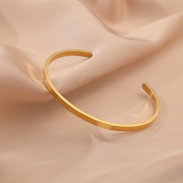 Bracelet de bijoux chic de mode pour les femmes, bracelet de manchette de finition polie pour les hommes, bijoux de charme à la mode plaqués or