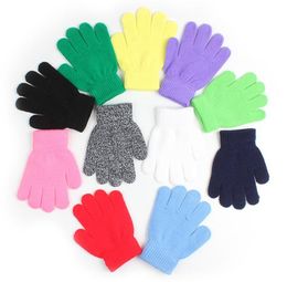 Moda niños niños guante mágico manopla niña niño niño elástico tejido invierno guantes cálidos elegir color