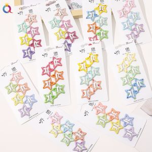 Fashion Children's BB Clip Ribbon Hair Accessoires Koreaans zoete meid eenvoudige kleurrijke vierkante waterdruppel ster haarspelden 1863