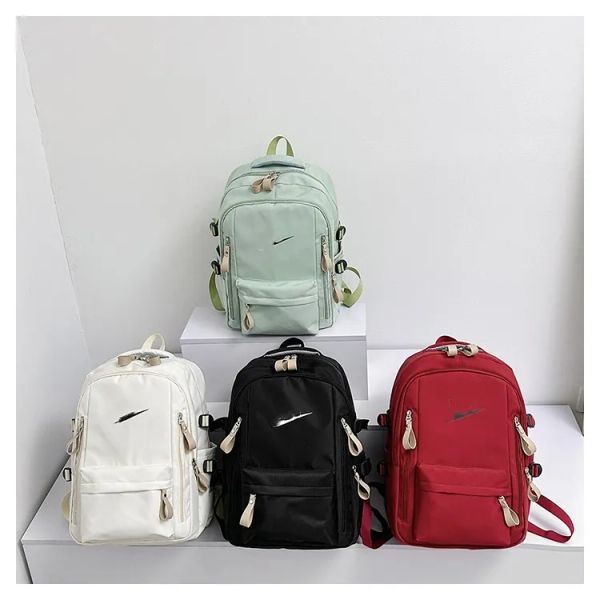 Mochilas deportivas para niños a la moda, bolsos con letras impresas para niños y niñas, bolsos de hombro dobles, bolso informal de lona para niños A9861