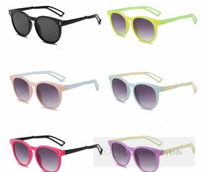 Mode enfants lunettes de soleil INS garçons filles patchwork couleur ronde cadre carré lunettes de soleil enfants Uv 400 lunettes polarisées crème solaire Z6684
