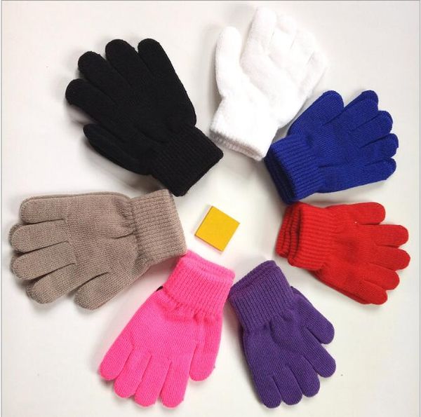 Mode enfants épaissir gants magiques bébé gants brossés fille garçons enfants étirement tricot hiver gants chauds bébé tricoté mitaines de doigt