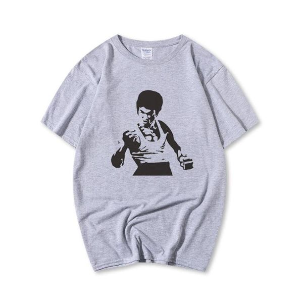 Moda-Chinese Kung Fu Superstar Bruce Lee Camiseta de manga corta Hombres Verano Moda Hipster Bruce Lee Imprimir camiseta para hombre