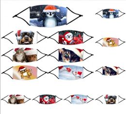 Masques de Noël de mode imprimés masques de Noël anti-poussière dessin animé animal imprimé couverture de bouche de Noël lavable réutilisable avec Filt3352386