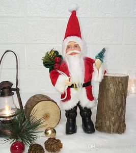 Adorno navideño de moda posición de pie franela Adorno de muñeca de Papá Noel Adorno de muñeca de Papá Noel colgante selección de varios colores