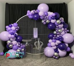 Mode Chrome Violet Ballons Latex Joyeux Anniversaire Fête Or Décor Ballon AdultKid Baby ShowerWedding Décoration Fournitures T209448505