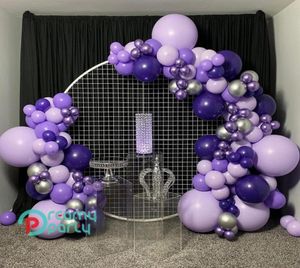 Moda Chrome Globos Púrpuras Látex Feliz Cumpleaños Fiesta Decoración Dorada Globo AdultoKid Baby Shower Suministros de Decoración de Boda T209448505