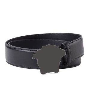 Cinturon de moda hombre negro mujer cinturón de diseñador chapado en oro astilla hebilla lisa cinturón de cuero negro cinco agujeros 4 cm de ancho multitamaño cinturones de lujo de moda