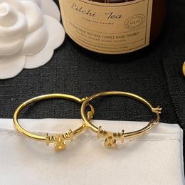 Boucles d'oreilles Fashion Circle pour femmes, conçues pour les femmes, logo, accessoires haut de gamme, bijoux de créateur, cadeau de fête d'anniversaire, Y23366