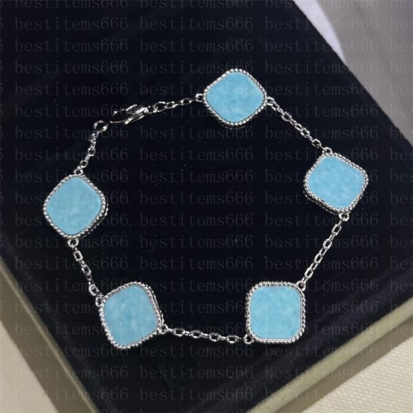 Mode classique 4/trèfle à quatre feuilles bracelets porte-bonheur chaîne en or 18 carats coquille d'agate nacre pour femme fille mariage fête des mères bijoux femmes argent