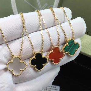 Moda Clásico 4/Cuatro Hojas Trébol Collares Colgantes Nácar Acero Inoxidable Chapado en Oro 18K para Mujer Niña San Valentín Día de la Madre Joyería de Compromiso