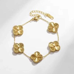 Bracelets de charme classique de mode Boucles d'oreilles à quatre feuilles Bijoux de créateur 18K Bracelet en or pour femmes Colliers Chaîne Elegant Bijoux Gift