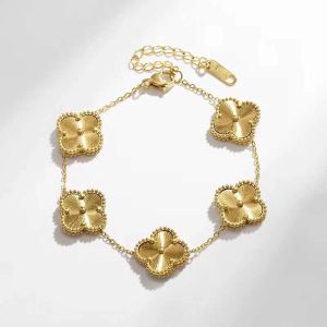 Moda Classic Charm Vanly Cleefly Clover Pulseras Pendientes Cuatro Hojas Diseñador Joyería 18K Brazalete de oro Pulsera para mujeres Hombres Collares Cadena elegante