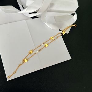 Bracelets à Double couche à breloques classiques à la mode, chaîne de perles de coquillage pour femmes, bijoux de mariage pour la fête des mères, cadeaux pour femmes