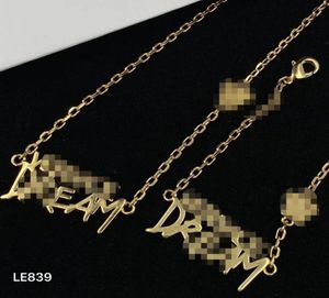 Mode classique lettres colorées pendentifs femmes Bracelet collier boucles d'oreilles ensembles laiton couleur diamants rêve dames concepteur bijoux MS12 -S87720104