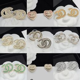 Marque de luxe Designer CC boucle d'oreille mode coréen cristal perle boucle d'oreille classique haute qualité S925 argent aiguille boucles d'oreilles pour les femmes