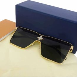Mode klassieke designer zonnebrillen voor heren Cyclone Square Metal Flour Gold Zonnebril Maat UV400 Unisex Vintage Style Attitude Zonnebril Bescherming Eyewearz