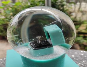 Cadeau classique de mode pour globe de cristal de style T avec boîte à anneaux décoration marque transparent globe de neige cadeau avec box1390143