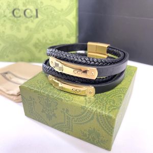 Bracelet de créateur de bijoux classiques de mode bracelet en cuir pour hommes bracelet de créateur bracelet de verrouillage en métal pour hommes et femmes amoureux bijoux cadeau