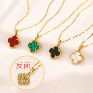 Mode Klassieke Lucky Clover Ketting Hanger Roestvrij Staal 18K Vergulde Dames en Meisjes Valentijnsdag Verlovingssieraden