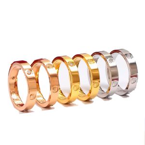 anillos de diseño anillo de diseño anillo de corazón anillos de oro moda clásica marca de lujo acero titanio oro 18k plata anillos de pareja regalo de joyería tamaño 5-11