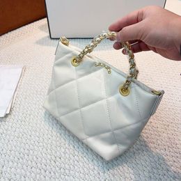 Fashion classique mini designer en cuir en cuir blanc bandouliment crossbody diamant sac à main double doré de sac de chaîne de qualité sac à épaule haut de gamme