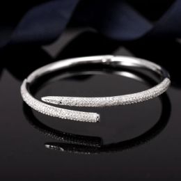 Bracelet à ongles classique de mode pour femmes et hommes, strass complets, plaqué or 18 carats, bijoux pour couples, cadeaux sans boîtes 18VT