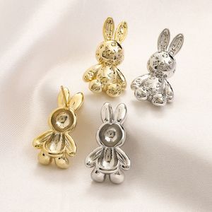 Boucles d'oreilles lapin classique de la mode Boucles d'oreilles DIY Boucles d'oreilles mignonnes en forme d'animal avec lettre gravée pour femmes filles cadeau