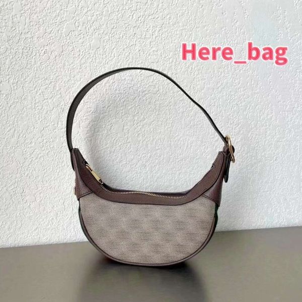 Moda Classic Bolsas de hombro Axilas Mujeres Hombres Mini Media Luna Crossbody Bolsa Bolsa de lona Metal Tote Clutch Diseñador de lujo Monedero de cuero Bolsos