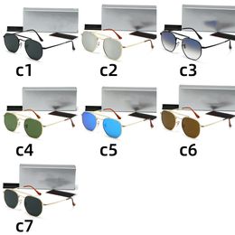 Fashion Classic Sunglasses Designer pour femmes et lunettes de soleil pour hommes hommes Metal Oval Cadre Goggles Summer Holiday Driving Eyewear Luxury Brand UV400 Wholesales MOQ = 10