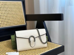 Moda clásica woc Dionysian bolso de hombro diseñador bolso de mujer doble cabeza de serpiente hebilla de metal LOGO cuero de vaca bolso con solapa de gran capacidad