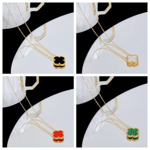 Mode Classic4/Klavertje Vier Kettingen Hangers Plated 18K voor Vrouwen Meisje Engagement Sieraden Accessoires Cadeau