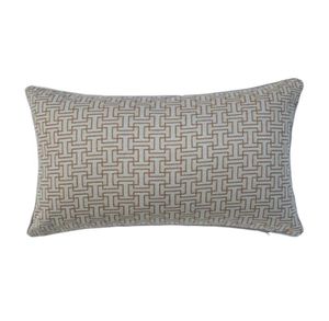 Mode classique géométrique Beige tissé labyrinthe passepoil décor à la maison oreillers lombaires taille douce Designer housse de coussin 30x50 cm coussin D8618151