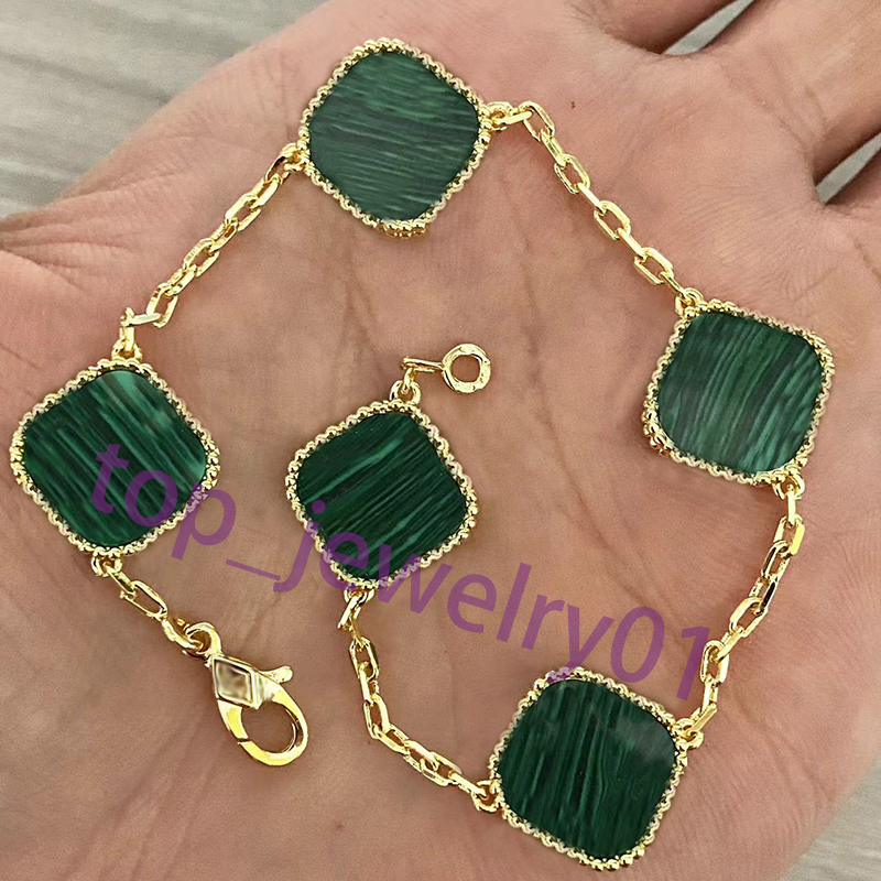 Moda Klasikleri zincir 44 dört Yapraklı yonca bileziği bilezik 18K altın Anne bej kadın ve kızlar Sedef Tasarımcısı kadın hediye ccjewelry