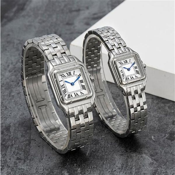 Los relojes de pareja clásicos de la moda están hechos de acero inoxidable importado de alta calidad, damas de cuarzo, elegante mesa de diamantes nobles, reloj resistente al agua de 50 metros Muy agradable